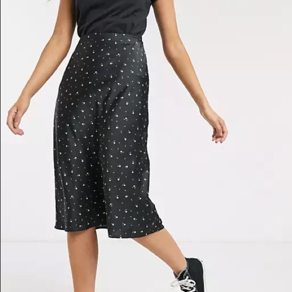 Abercrombie floral satin midi skirt